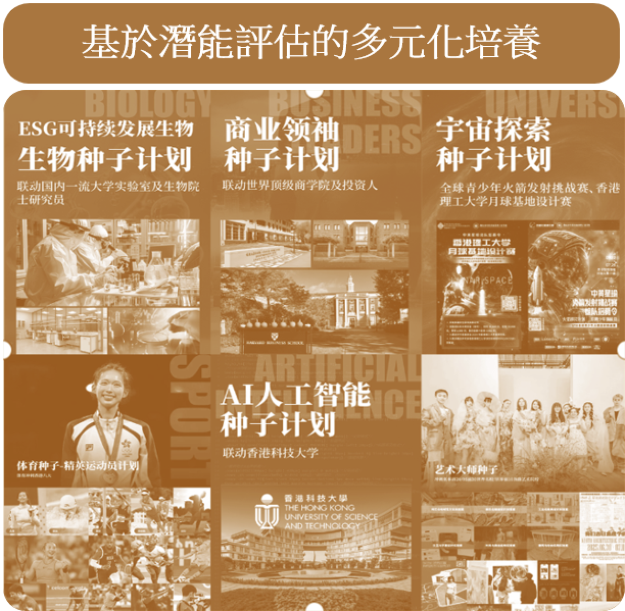 根據學生的潛能評估與興趣特長發展，在科創、藝術、體育等多元領域提供個性化支持和升學指導。